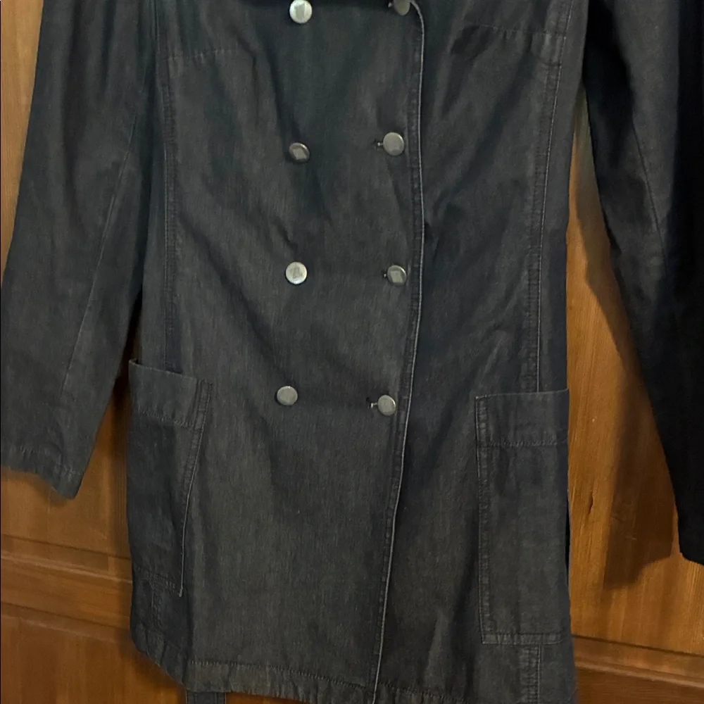 Talbots Black Trench Coat - Picture 4 of 5